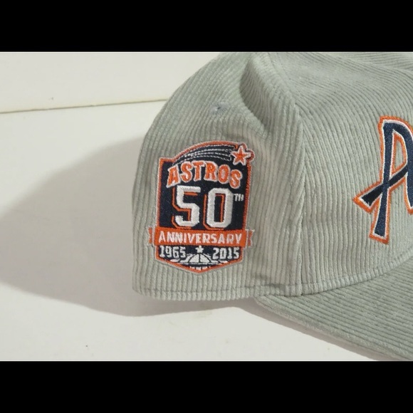 NEW New Era The Golfer Houston Astros Script Corduroy Snapback Hat Grey MLB - Picture 3 of 7